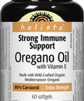 Holista Oregano Oil with Vitamin E, Extra Strength, Softgel, 180 mg, 1.49 IU, 60 Count