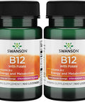 Swanson Vitamin B-12 Lozenges 1000 mcg 100 Lozenges (2 Pack)
