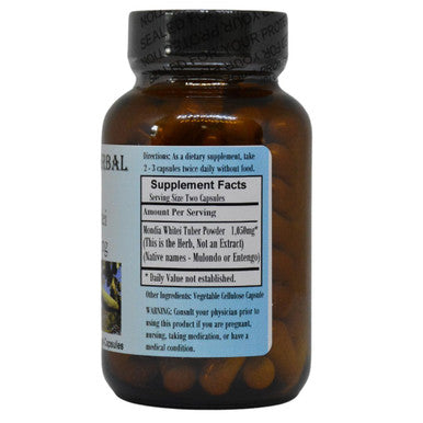 Barlowe's Herbal Elixirs Mondia Whitei Herbal Powder 525mg Per Capsule 60 Vegan Capsules Glass Bottle Stearate Free Additive Free
