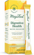 MegaFood Kombucha Powder - Probiotics For Digestive Health - Water Enhancer - Prebiotics And Probiotics For Women & Men - Support Gut Health - 2 Billion Cfu - Lemon Ginger - 10 Count (Pack Of 1)