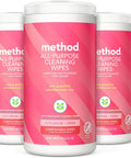 Method All-Purpose Cleaning Wipes Pink Grapefruit Multi-Surface Compostable 70 Count (Pack of 3)
