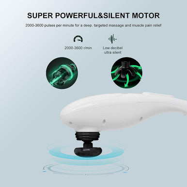 Megawise Cordless Back Massager For Shoulders, Waist, Legs, Rechargeable 3200Mah Battery, 5 Speed And 5 +2 Massage Nodes 5 Hard, 2 Soilicone Nodes, Massage While Moving Around(Off White Cordless)
