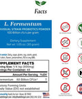 Foods For Gut Lactobacillus Fermentum Probiotic Powder 100 Billion Cfu'S | Made In Usa | No Additives | Digestive & Immune Support | High Potency | L. Fermentum (30 Gram)