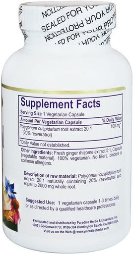 Paradise Herbs Vegetarian Caps Resveratrol
