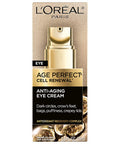 L'Oreal Paris Age Perfect Anti-Aging Under Eye Cream, Vitamin E, Antioxidants, Reduces Dark Circles, Puffiness, Age Perfect Cell Renewal, sensitive skin, Dermatologist Tested, Paraben Free, 0.5 fl oz