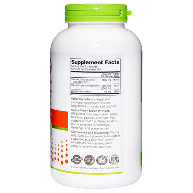 NutriBiotic Ã¢â‚¬â€œ Vitamin C + Vitamin D3 & Zinc 250 Capsules