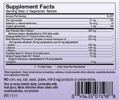 Prostate Supplement With Saw Palmetto Extract, Pygeum Extract, Beta Sitosterol Complex, Nettles, Pumpkin Seed, Lycopene And More. Prostate Health Support Economical Two Month Supply 120 Tablets.