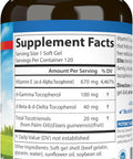 Carlson EGems Elite 1000 IU Vitamin E with Tocopherols and Tocotrienols Heart Health and Optimal Wellness Antioxidant 120 soft gels