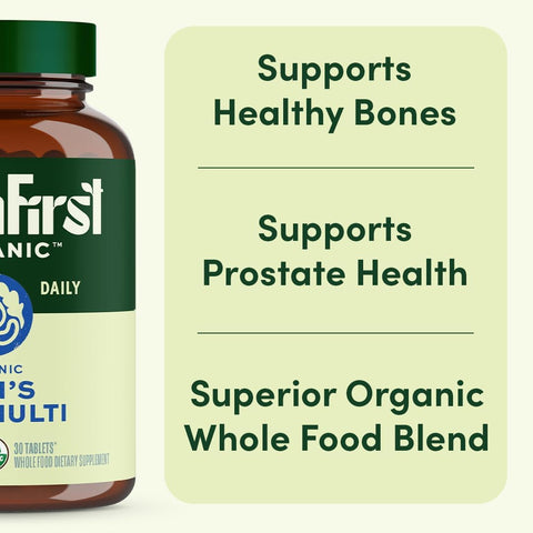 Earthfirst Organic Once Daily Multivitamin For Men 50+ 19 Vitamins From Herbs & Superfoods Supports Prostate Health Energy Levels And Strong Bones 60 Count