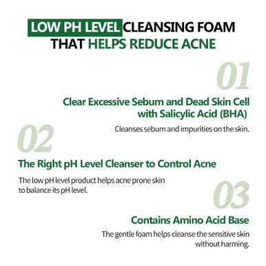 ETUDE AC Clean Up Daily Cleansing Foam 5.1 fl.oz (150 ml) | PH Balancing Amino Acid Base Gentle Foaming Cleanser with Acne Pron Skin Treatment Effect | Korean Skin Care Face Cleanser Wash | Kbeauty
