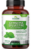 Zazzee Organic Gymnema Sylvestre 25:1 Extract, 7500 Mg Strength, 25% Gymnemic Acid, 120 Vegan Capsules, 4 Month Supply, Standardi