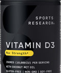 Sports Research Vitamin D3 10,000 Iu With Coconut Mct Oil - High Potency Vitamin D Supplement For Immune and Bone Support Non-Gmo Verified, Gluten & Soy 250Mcg, 120 Liquid Softgels