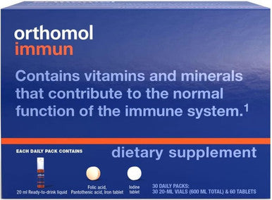 Orthomol Immun & Vital M Vials Men's Health and Immune Support Supplements 30-Day Supply