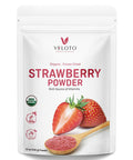 Veloto Organic Strawberry Powder Strawberry Fruit ze Dried Powder Vitamin C Supplement Natural Antioxidants Superfoods For Smoothie & Beverage Blend Vegan Non-Gmo Gluten- 12 Oz
