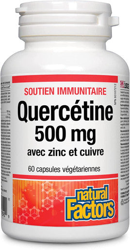 Natural Factors Quercetin 500 mg with Zinc and Copper for Added Immune Support 60 Count