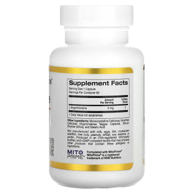 California Gold Nutrition Ergothioneine, 5 Mg, 90 Veggie Capsules