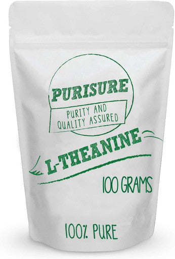 Purisure L-Theanine Powder 100 G Pure L Theanine Powder That Promotes Relaxation And Focus L-Theanine Supplement For Cognitive Function No Fillers Non-Gmo 1000 Servings