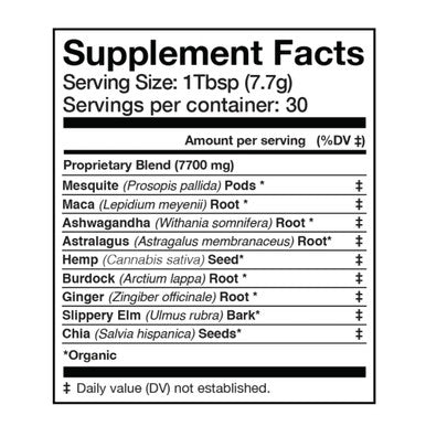 Anima Mundi Qi Energy + Protein Superfood Powder Adaptogenic Adrenal Support Supplement Powder with Ashwagandha and Slippery Elm Mood and Energy Support Supplement and Protein Powder 8oz / 227g