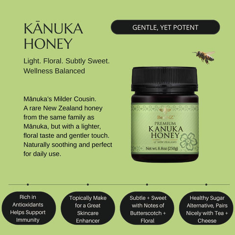 BeeNZ Raw KÃƒâ€žÃ‚Ânuka Honey ÃƒÂ¢Ã¢â€šÂ¬Ã¢â‚¬Å“ Pure New Zealand Monofloral KÃƒâ€žÃ‚Ânuka Honey, Natural Sweetener & Superfood for Wellness, Skin Care, and Gourmet Food Pairing - No Sugar Added, Pantry Staple, Hive-to-Jar Traceable (17.6 oz)