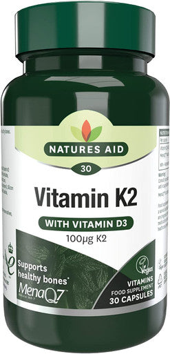 Natures Aid Vitamin K2 Capsules - Pack of 30