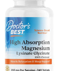 Doctor'S Best High Absorption Magnesium Glycinate Lysinate 2Pack (240 Tablets)