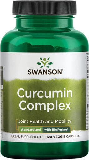 Swanson Curcumin Complex - Herbal Supplement Supporting Joint Health Mobility & Physical Function - Standardized with BioPerine for Maximum Absorption - (120 Veggie Capsules)
