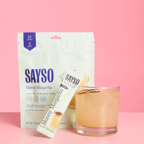 SAYSO Variety Pack | Skinny Mix: Spicy Margarita, Cardamom Paloma, Hibiscus Cosmopolitan & Honey Rosemary Moscow Mule - Craft Cocktail & Mocktail Mixers (Low-Calorie & Low Sugar), 8-Pack Assorted