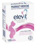 Elevit Pregnancy Multivitamin With Iodine 100 Tablets (100 Days)-Made In Germany-Imported From New Zealand