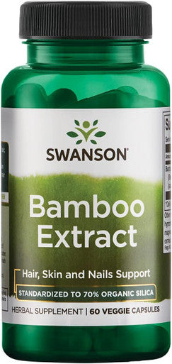 Swanson Bamboo Extract for Hair and Nails Silica Supplement Supports Collagen 300 mg 60 Veggie Capsules