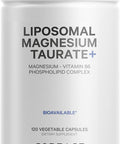 Codeage Liposomal Magnesium Taurate+ Supplement - Magnesium from Magnesium Taurate Vitamin B6 as Pyridoxal 5-Phosphate 2-Month Supply - Liposomal Delivery Vegan Non-GMO Gluten- 120 Capsules