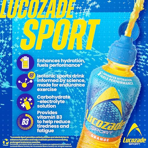 Lucozade Sport Body Fuel - Orange 12x500ml| Isotonic sports drink, with Electrolytes and Vitamin B3 | Still | Bursting with Flavour - Packaging May Vary