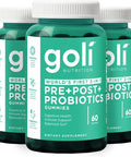 Goli Nutritional Supplement Pre+Post+Probiotics Gummy - 60 Count - World'S First 3-In-1 Gluten- Vegan Non-Gmo And Gelatin-.