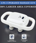Eilison Massage Gun, Massage Gun Deep Tissue 4 Heads, Muscle Gun For Back, Shoulder, Neck, Body Massage Gifts For Men & Women, Muscle Tissue Therapy For Pain Relief Long Last Battery 5000Rpm (White)