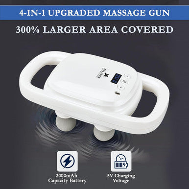 Eilison Massage Gun, Massage Gun Deep Tissue 4 Heads, Muscle Gun For Back, Shoulder, Neck, Body Massage Gifts For Men & Women, Muscle Tissue Therapy For Pain Relief Long Last Battery 5000Rpm (White)