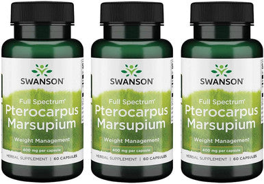 Swanson Full Spectrum Pterocarpus Marsupium 400 Milligrams 60 Capsules (3 Pack)