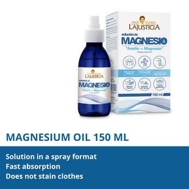 Ana Maria Lajusticia - MAGNESIUM OIL 150ml - Topical Magnesium Chloride Solution - Keep your body healthy, before and after physical activity.