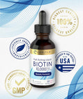 Carlyle Liquid Biotin 10000Mcg 2 Oz | Extra Strength Gel Drops | Vegetarian, Non-Gmo, Gluten Free Supplement