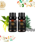 Aromatherapy Ylang Ylang Essential Oil Set for Diffuser, 100% Pure Cedar Essential Oil Kit for Humidifier, 2x10ml Therapeutic Grade Cedar Essential Oils Set - Ylang Ylang & Cedar Oils for Massage,Home