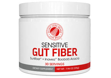 Silver Fern Sensitive Gut Fiber Supplement - Each Tub = 30 Scoops = 30 Day Supply - 6 Grams Of Dietary Fiber Per Serving - With Galactomannan Guar Fiber, Baobab Fruit Powder, Acacia Fiber