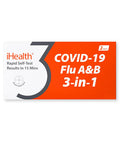 iHealth COVID-19, Flu A&B 3-in-1 Antigen Rapid Test, Results in 15 Minutes, FDA Authorized OTC Flu & COVID Home Test, with Non-invasive Nasal Swab, Easy to Use & No Discomfort (1 Pack, 2 Tests Total)