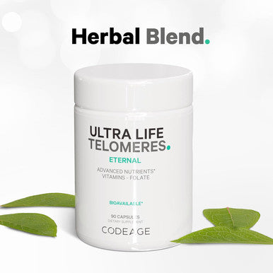 Codeage Ultra Life Telomeres Supplement - 5 MTHF Folate Vitamin B9 Vitamin B12 Methylcobalamin Vitamin D3 L-Theanine Ashwagandha - 3-Month Supply - DNA Methylation Cycle - Non-GMO - 90 Capsules