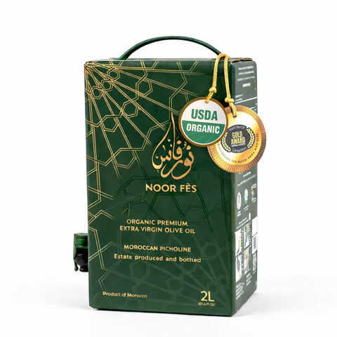 NOOR FÃƒÆ’Ã‹â€ S 20+ Awards EVOO | Polyphenol Rich 584 mg/kg | USDA Organic Extra Virgin Olive Oil | Moroccan Picholine | Cold Extracted Olive Oil | Great Gift for Chefs | 17 Oz.