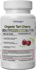 Superior Labs Organic Montmorency Tart Cherry 1000mg Extract 60 Veg Caps 2 Proanthocyanidins Celery Seed Black Pepper Extracts for Maximum Absorption Supports Balanced Uric Acid Levels