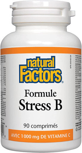 Natural Factors Stress B Formula Plus 1000mg of Vitamin C Support for Energy Normal Nerve Function 90 Tablets