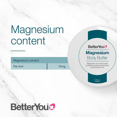 BetterYou Natural Magnesium Body Butter, 6.76 Ounce, 15% Concentration