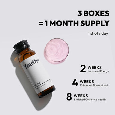 Bigvita Youth+ Nad+, Anti-Aging, Beauty From Within, Energy, Skin & Hair, Cognitive Health, Ready To Drink Supplement
