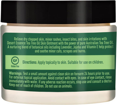 Desert Essence Tea Tree Oil Skin Ointment - 1 Fl Ounce - Pack of 4 - Jojoba & Lavender Essential Oils - Vitamin E - Sweet Almond Extract - Moisturizer For Dry Skin, Skin Irritations, Cuticles