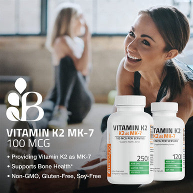 Bronson Vitamin K2 As Mk 7 Menaquinone 100 Mcg Non Gmo 120 Capsules