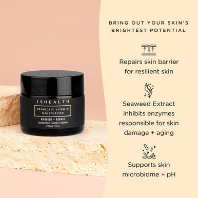 JSHealth Face Moisturizer For Women And Men - Ceramide Moisturizer Face Cream - Hydrating Face Lotion For Dry Skin With Probiotics