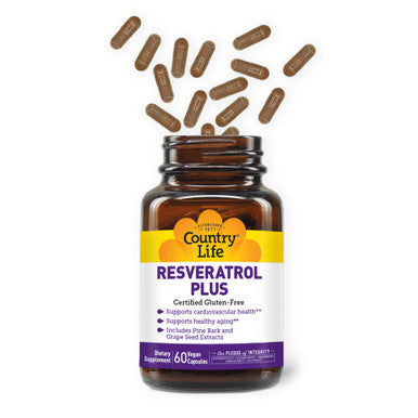 Country Life Resveratrol Plus Vegan Capsules 60'S